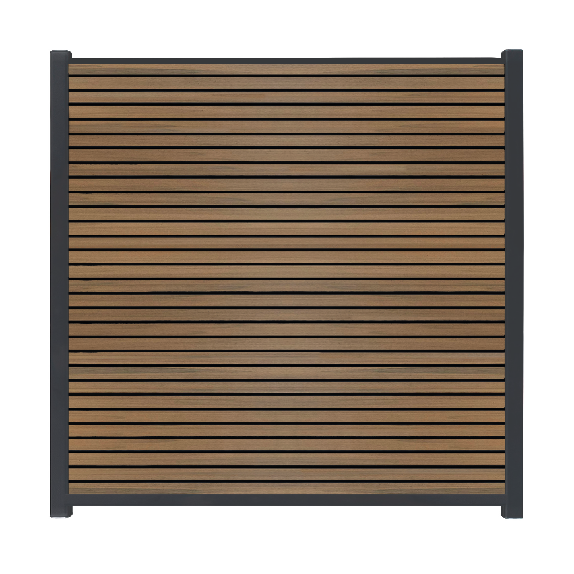 CompoLine composiet scherm Teak Rhombus Schaduw horizontaal met antraciet profielen - 180 x 184 cm