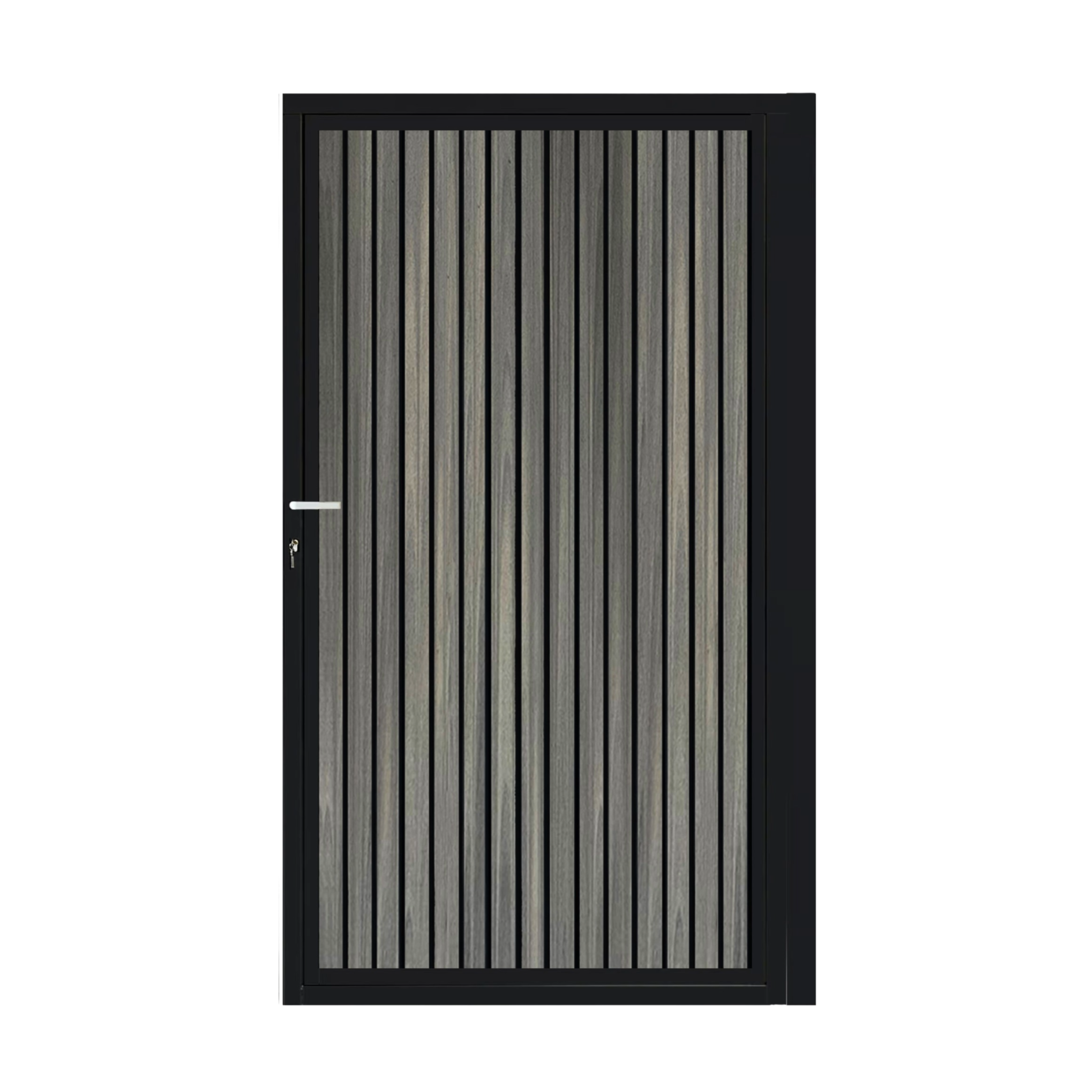 CompoGarden composiet poort Antraciet Rhombus Schaduw verticaal met zwart stalen poortframe - 100 x 185 cm 