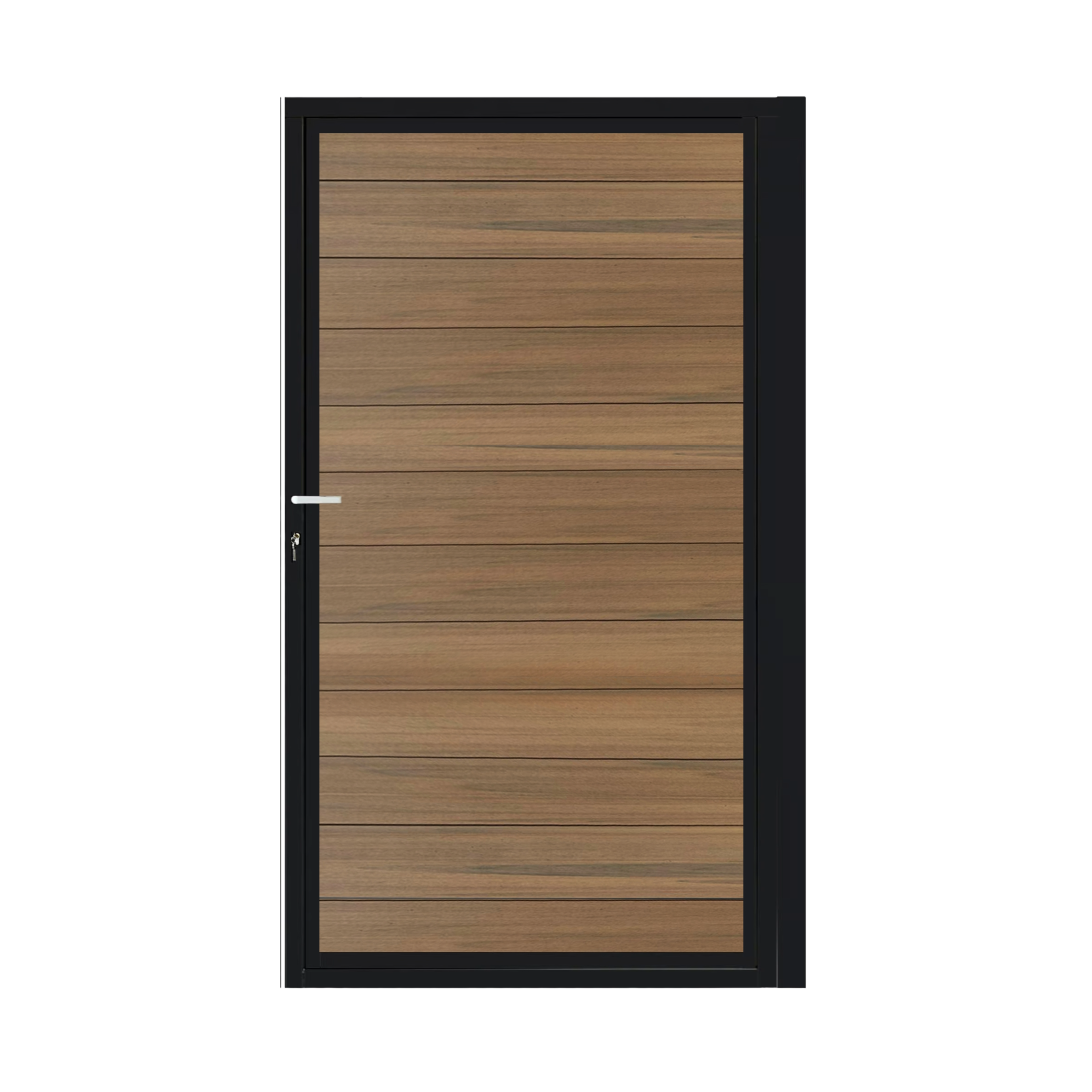 Geborsteld enkele poort met aluminium frame