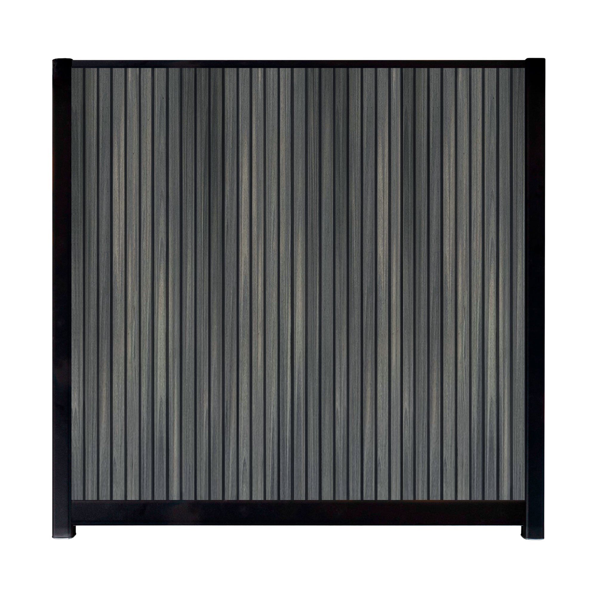 CompoLine composiet scherm Antraciet Rhombus verticaal met zwarte profielen - 180 x 188 cm