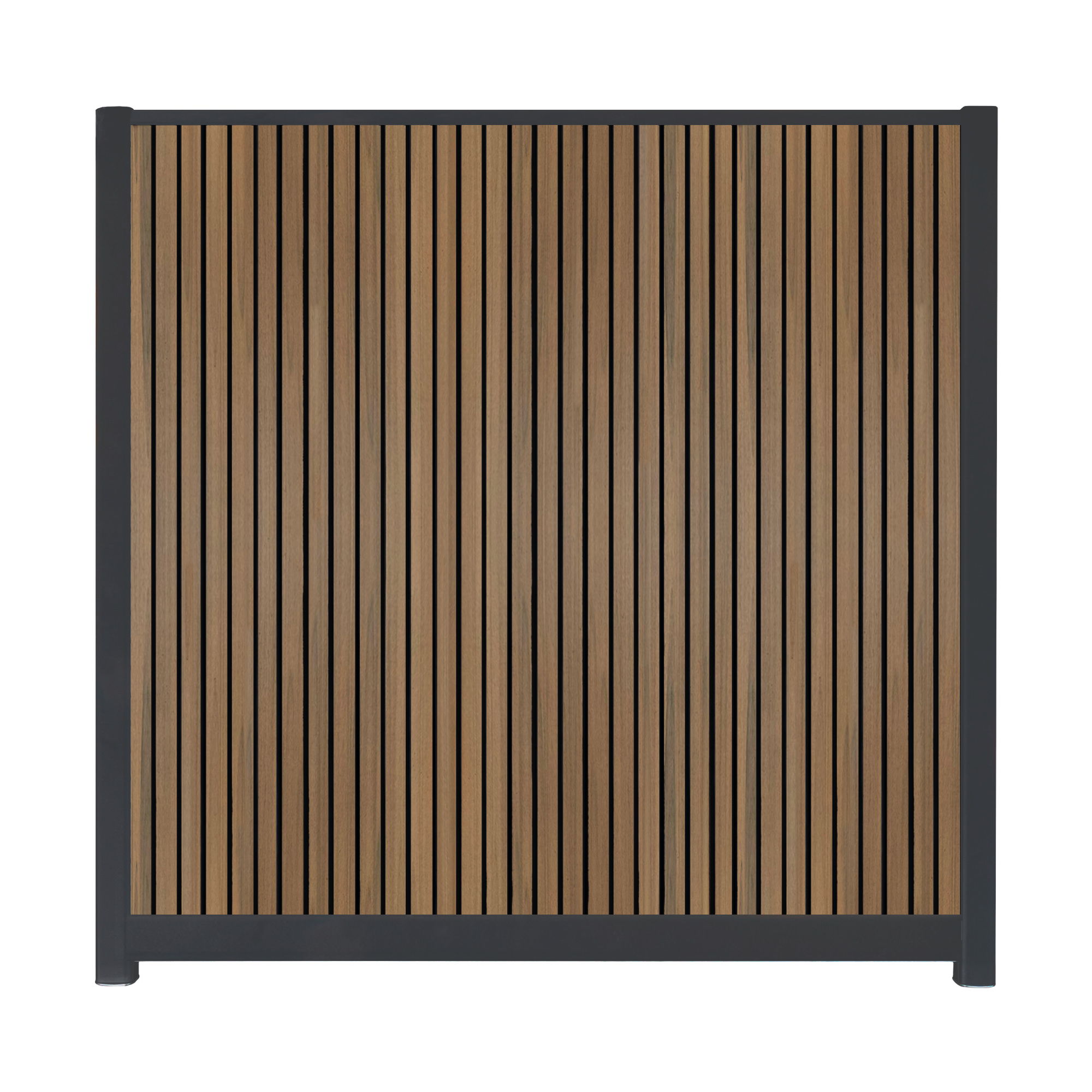 CompoLine composiet scherm Teak Rhombus Schaduw verticaal met antraciet profielen - 180 x 188 cm