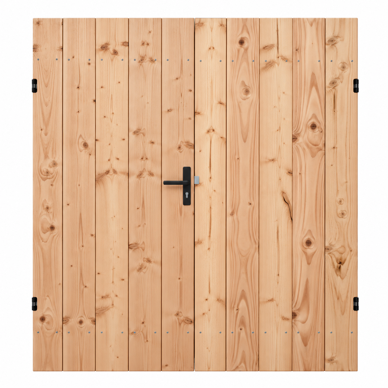 Douglas geschaafd halfhoutsrabat dubbele tuindeur met gepoedercoat stalen frame