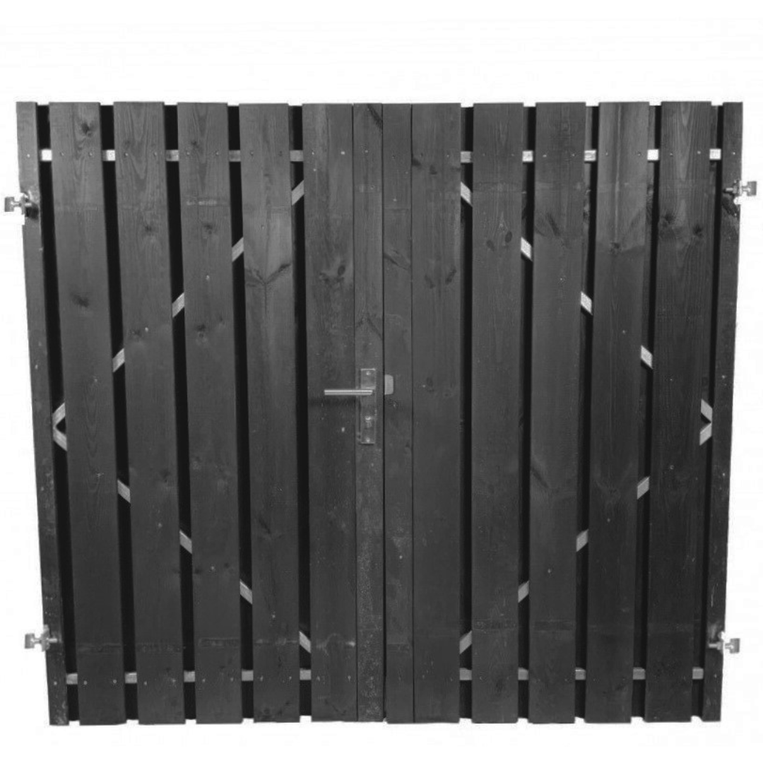 Zwart gespoten dubbele tuindeuren