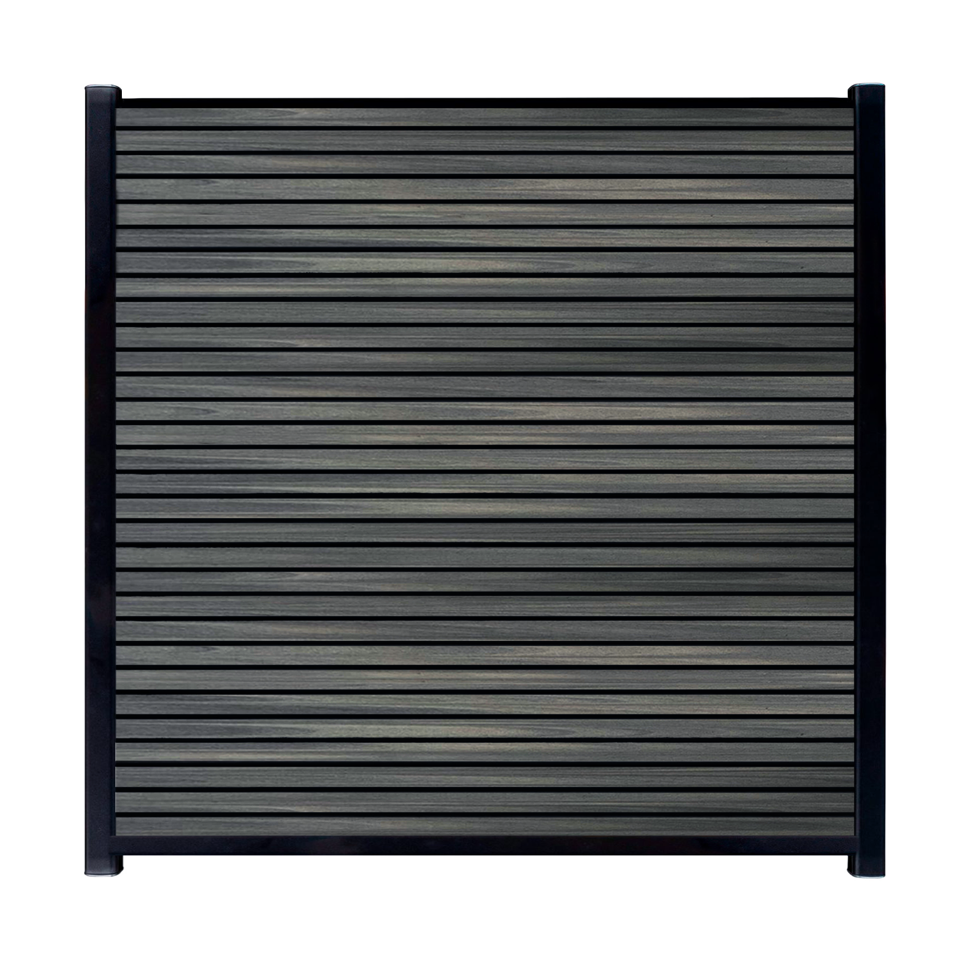 CompoLine composiet scherm Antraciet Rhombus Schaduw horizontaal met zwarte profielen - 180 x 184 cm