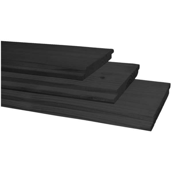 Zwart gedompeld halfhouts rabat geschaafd - 1,8 x 19,5 cm