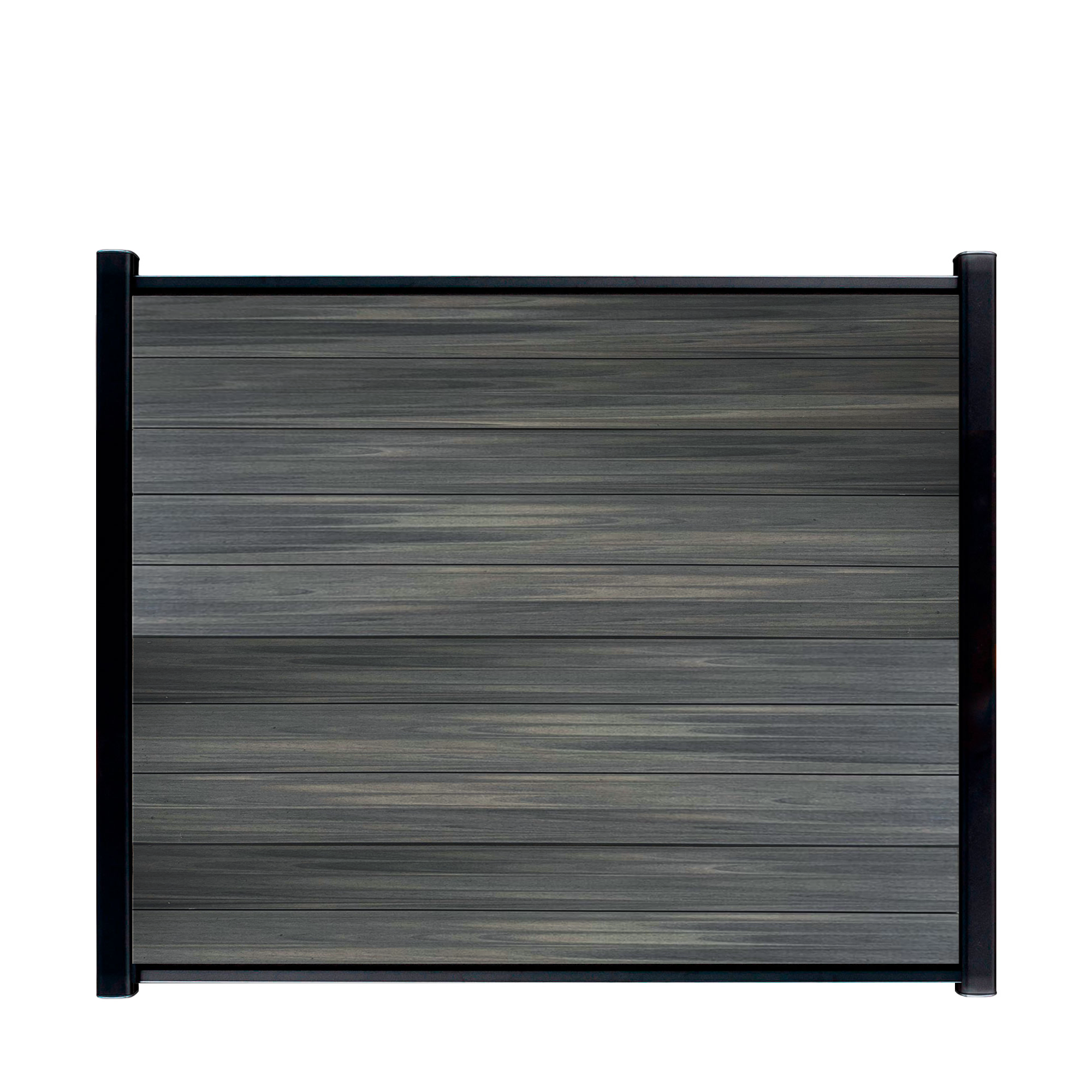 CompoLine composiet scherm Antraciet Rhombus Geborsteld horizontaal met zwarte profielen - 180 x 184 cm