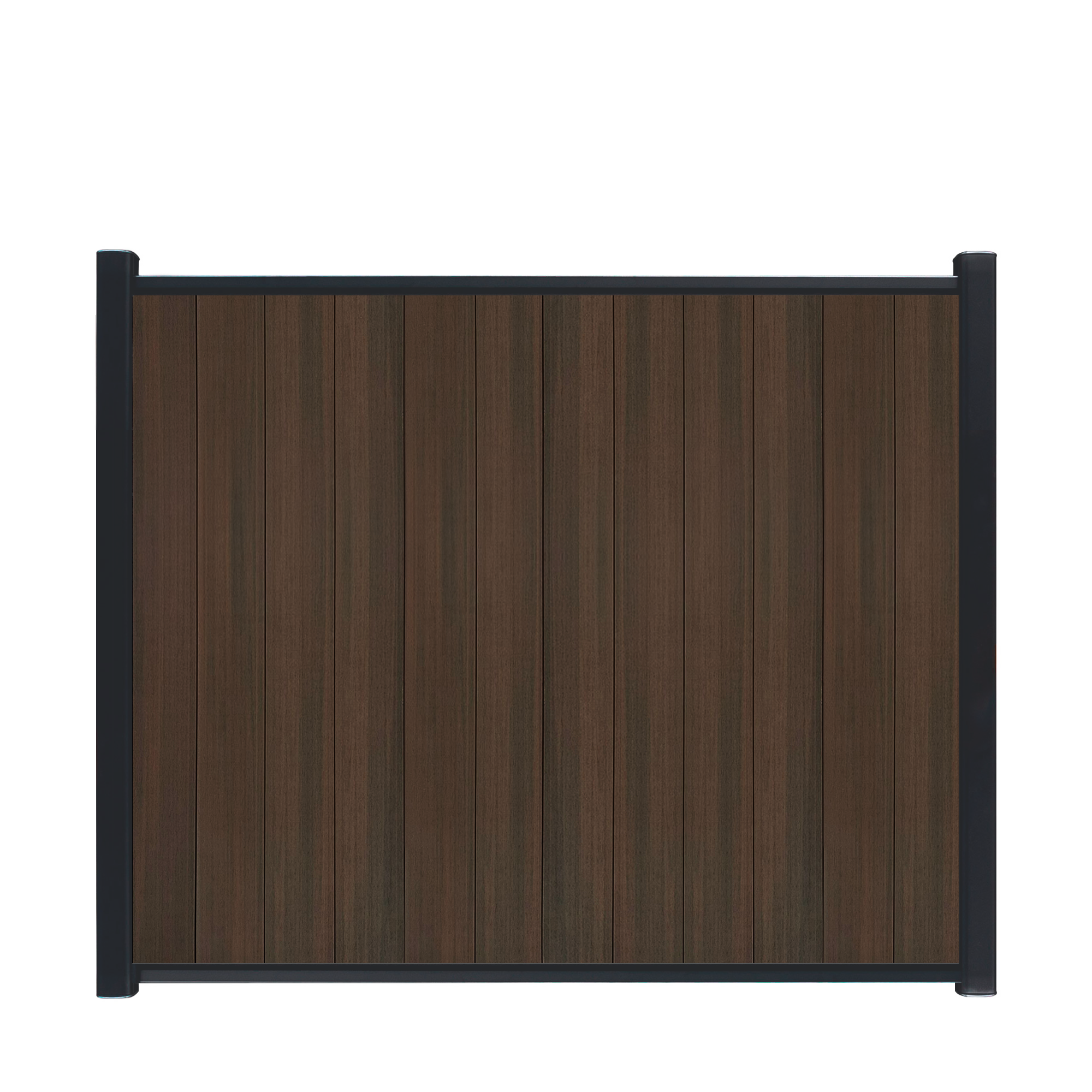 CompoLine composiet scherm Donkerbruin Rhombus Geborsteld verticaal met antraciet profielen - 180 x 188 cm