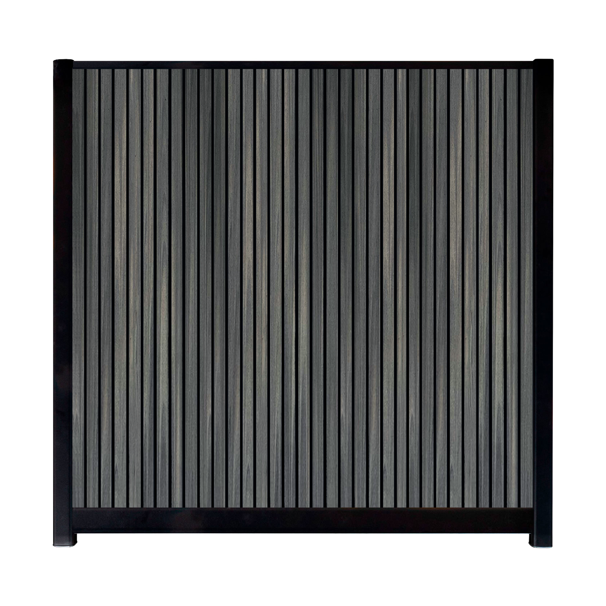 CompoLine composiet scherm Antraciet Rhombus Schaduw verticaal met zwarte profielen - 180 x 188 cm
