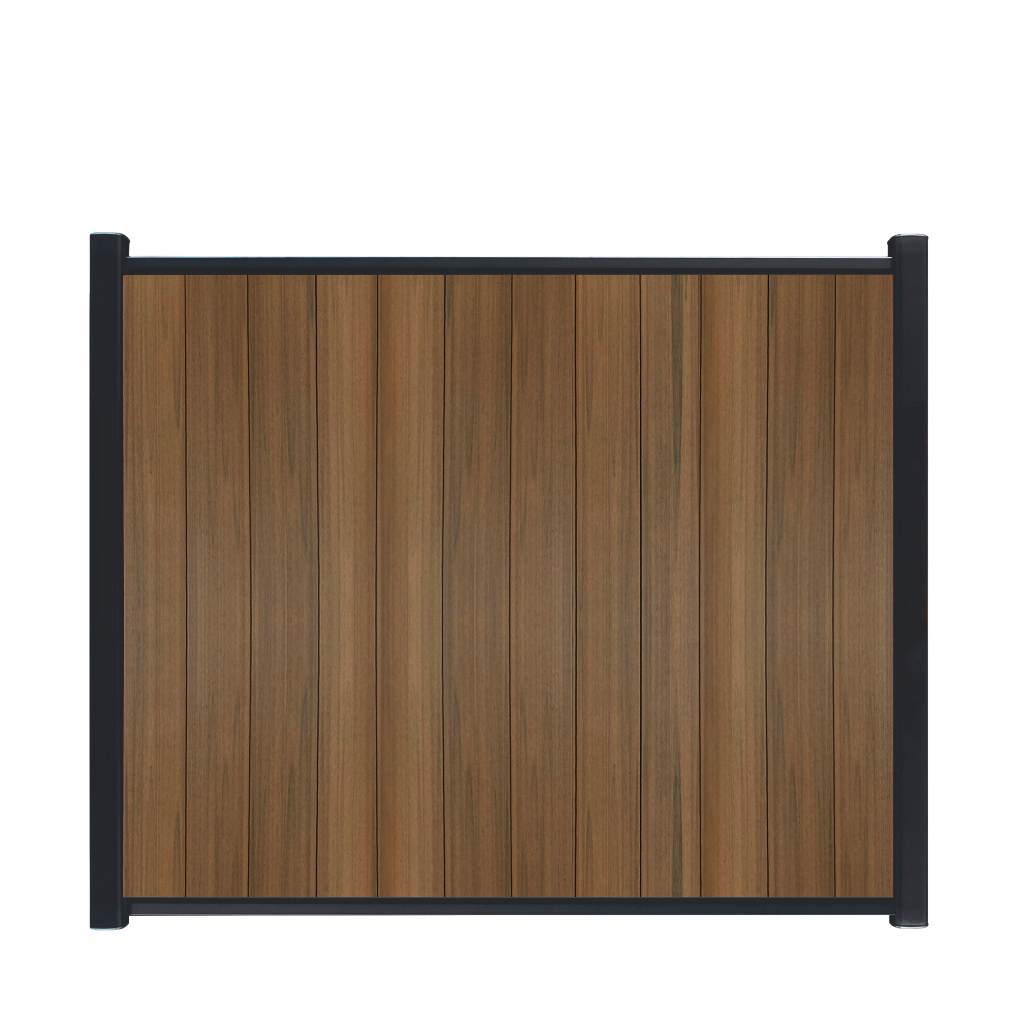 CompoLine composiet scherm Teak Rhombus Geborsteld verticaal met antraciet profielen - 180 x 188 cm