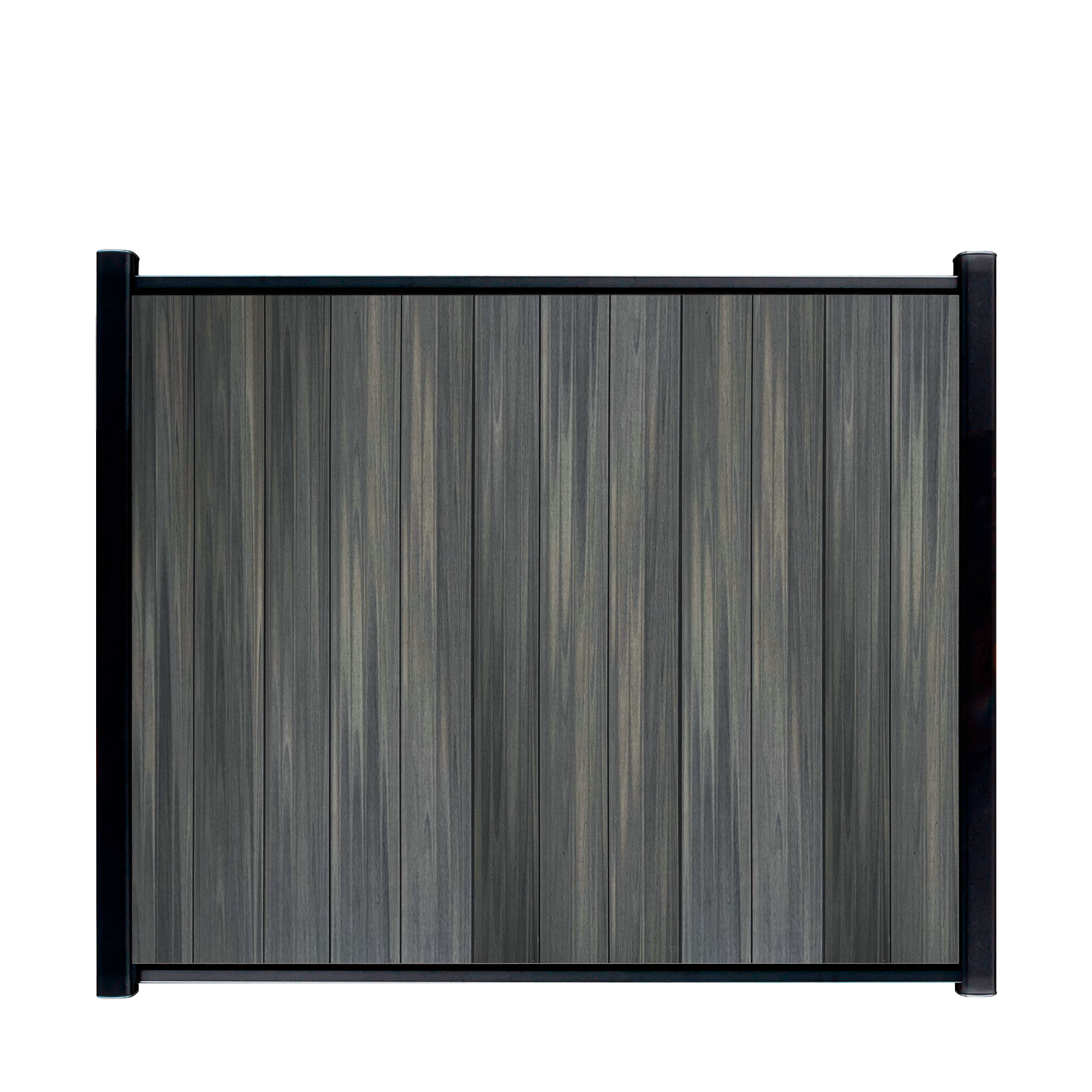 CompoLine composiet scherm Antraciet Rhombus Geborsteld verticaal met zwarte profielen - 180 x 188 cm