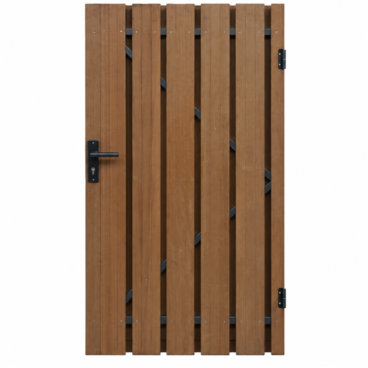 Hardhouten tuindeur met gepoedercoat frame