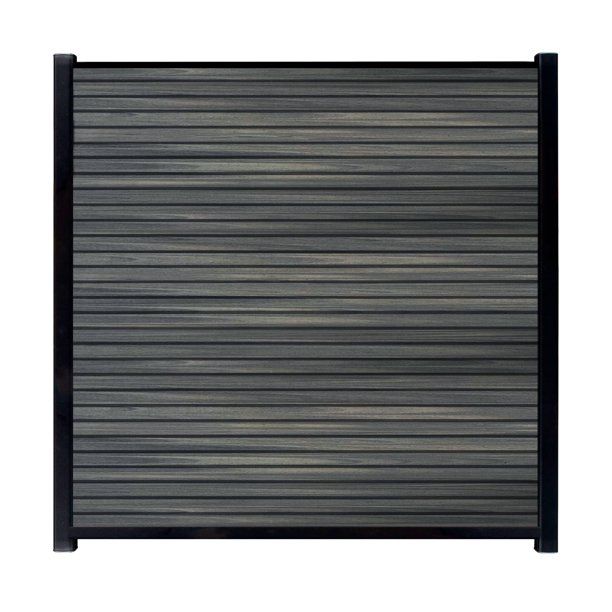 CompoLine composiet scherm Antraciet Rhombus horizontaal met zwarte profielen - 180 x 184 cm