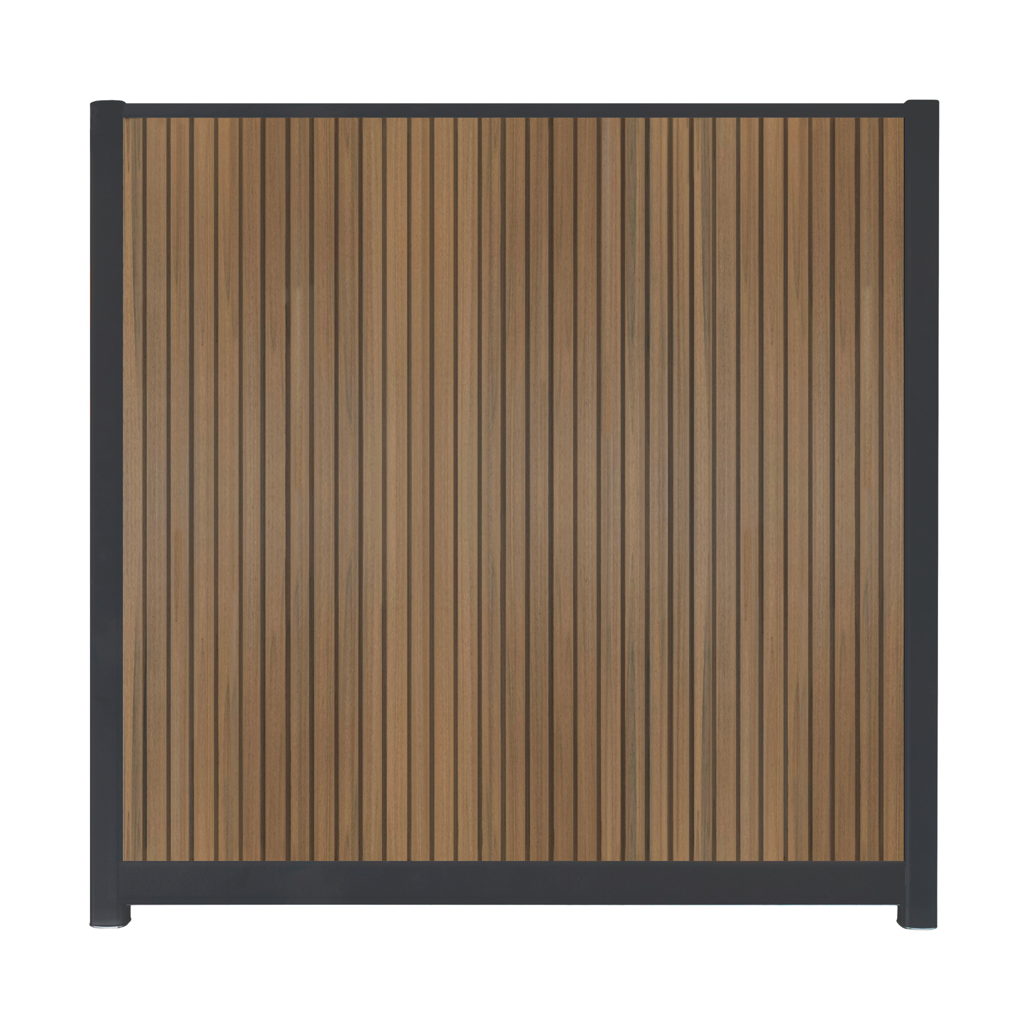 CompoLine composiet scherm Teak Rhombus verticaal met antraciet profielen - 180 x 188 cm