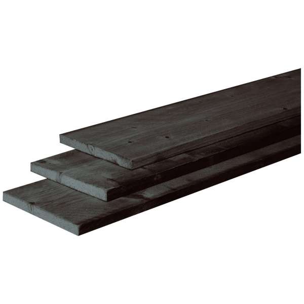 Zwart gespoten planken