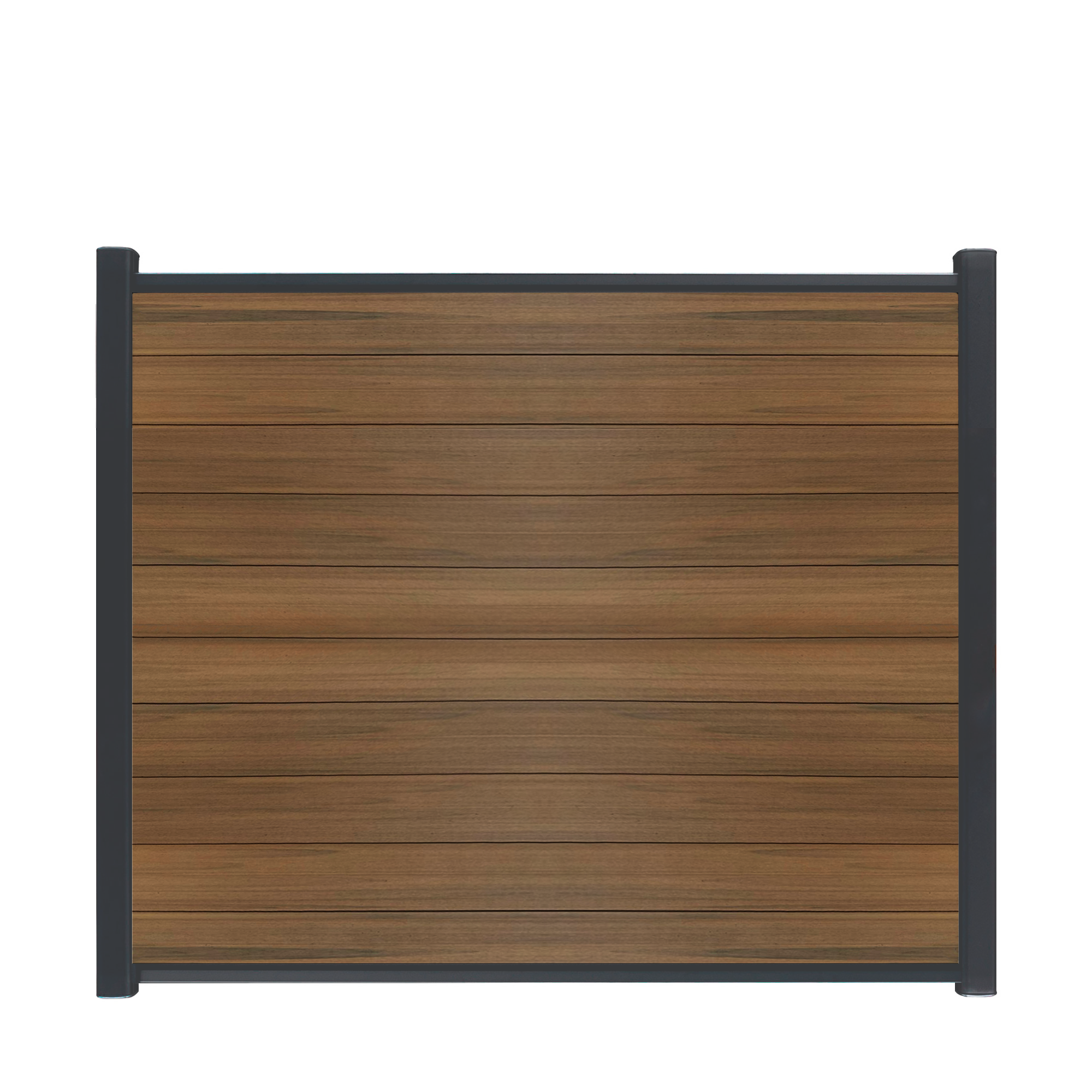 CompoLine composiet scherm Teak Rhombus Geborsteld horizontaal met antraciet profielen - 180 x 184 cm