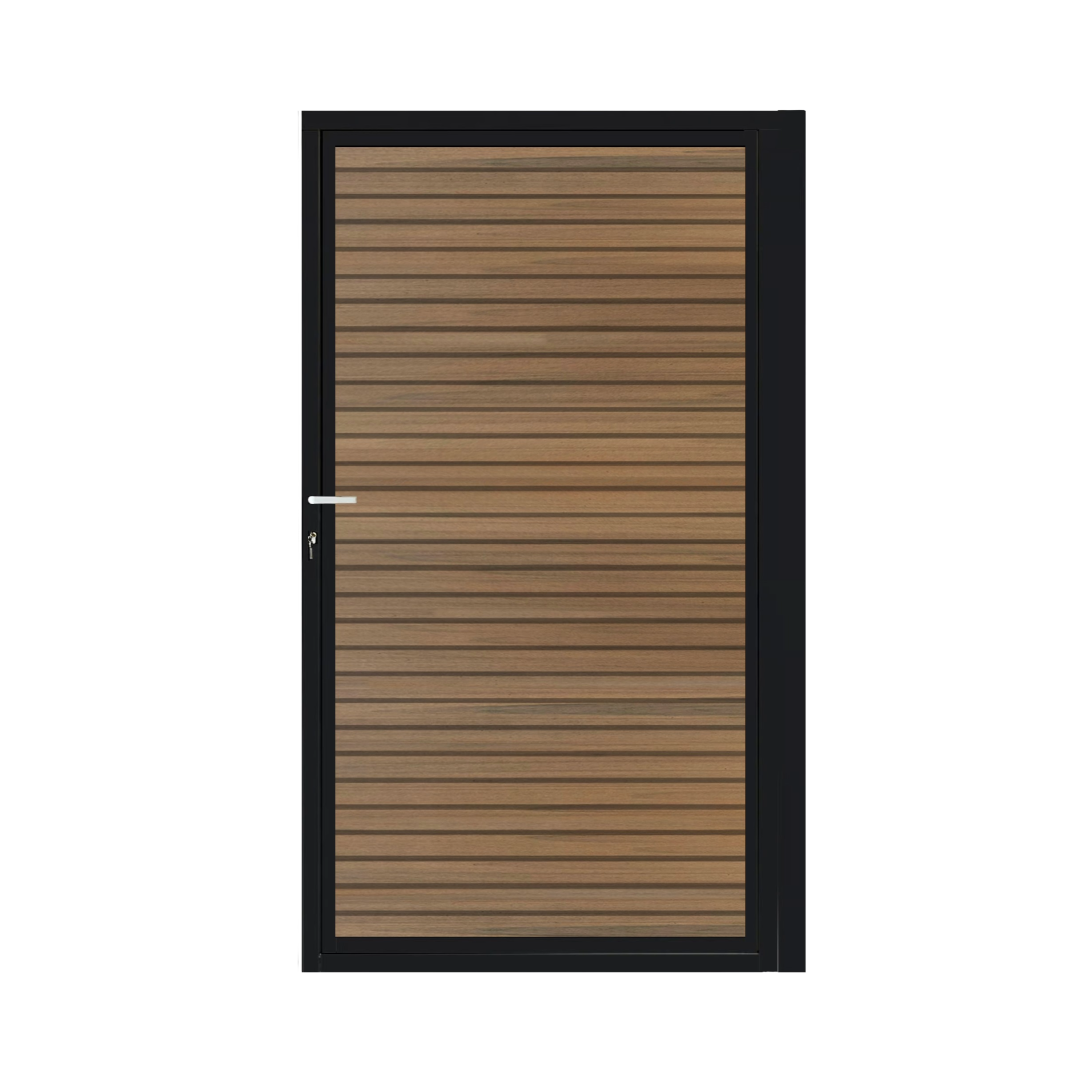 CompoLine composiet poort Teak Rhombus horizontaal met zwart stalen poortframe - 100 x 185 cm 