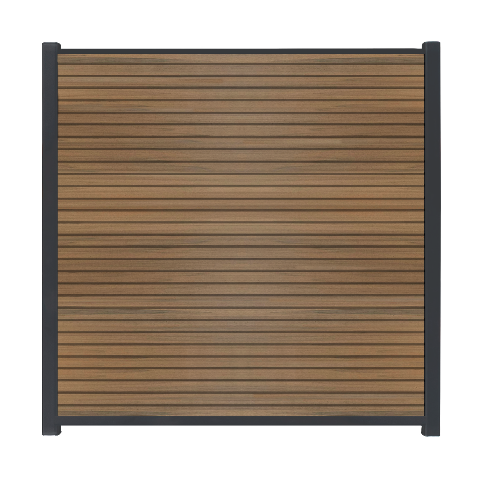 CompoLine composiet scherm Teak Rhombus horizontaal met antraciet profielen - 180 x 184 cm