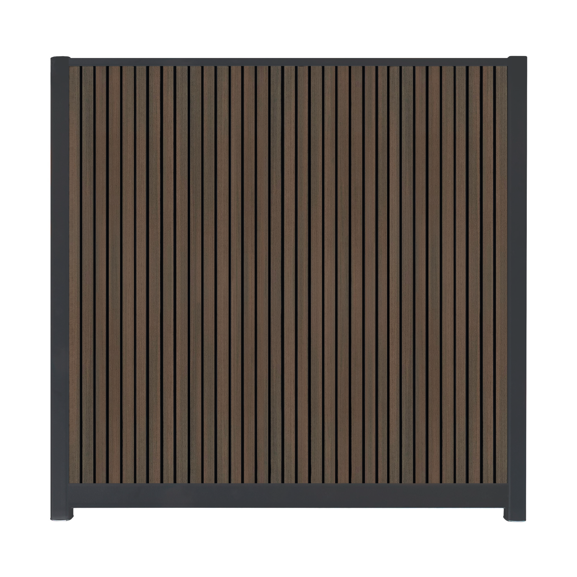 CompoLine composiet scherm Donkerbruin Rhombus Schaduw verticaal met antraciet profielen - 180 x 188 cm