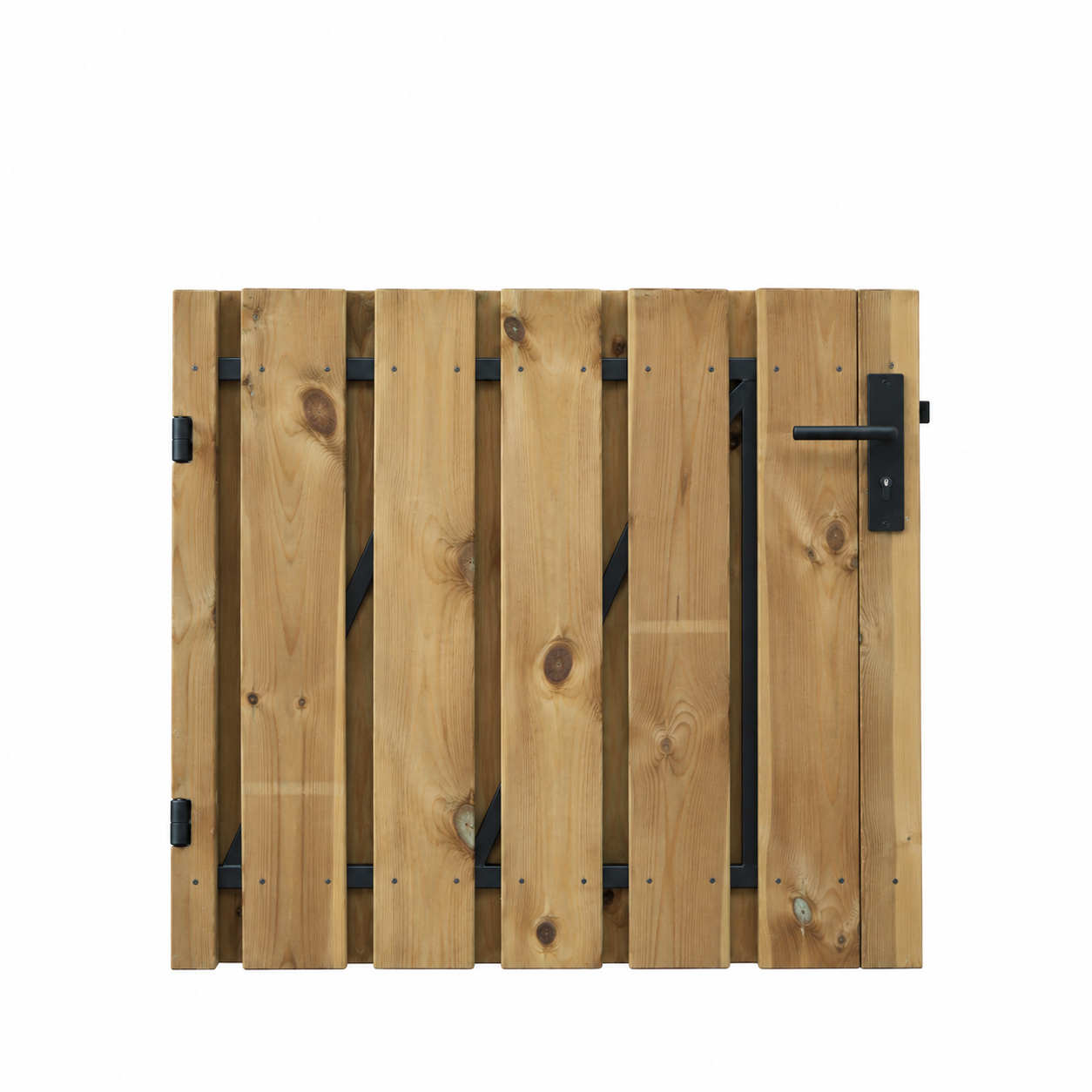 Caballero geschaafde tuindeur laag met gepoedercoat frame