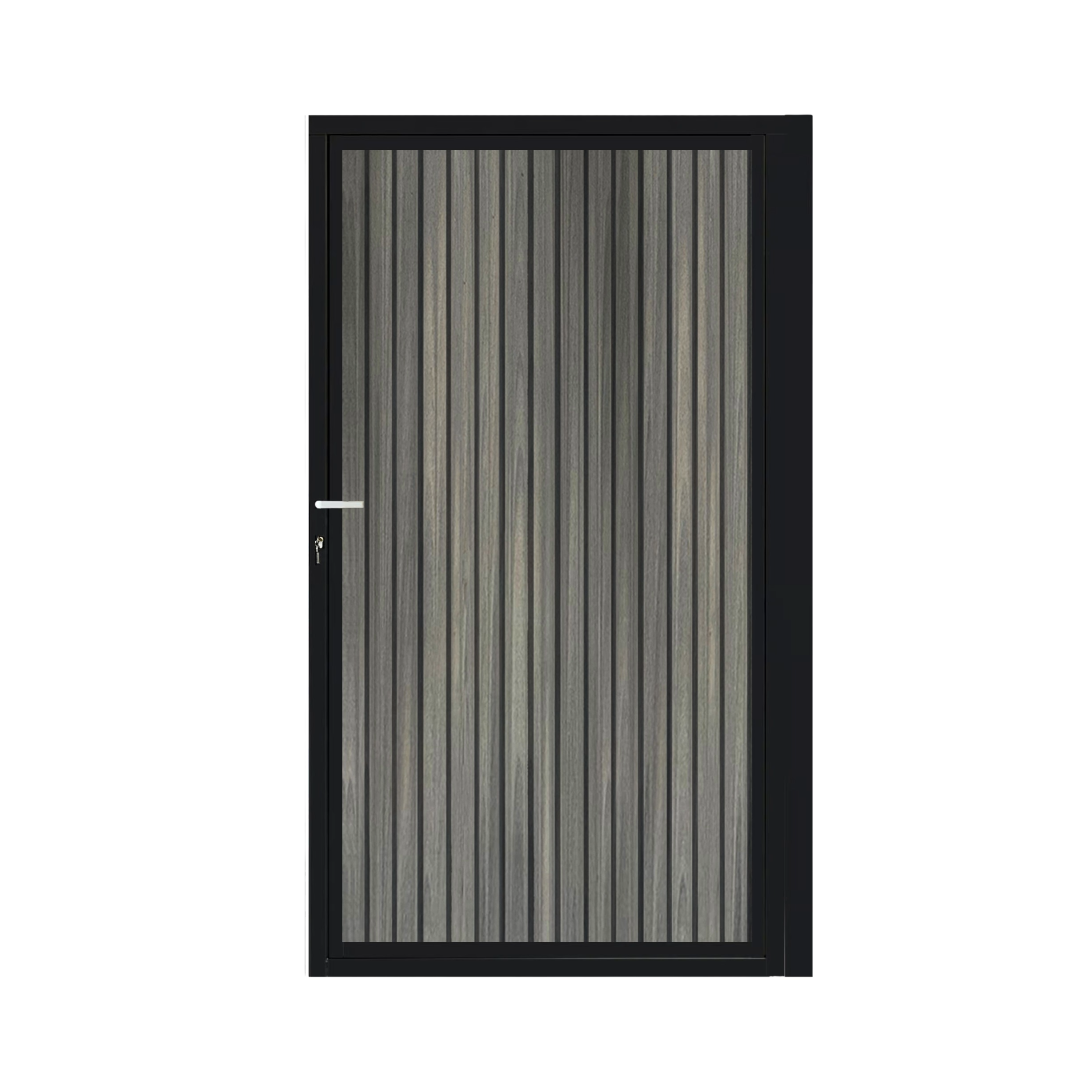 CompoGarden composiet poort Antraciet Rhombus verticaal met zwart aluminium poortframe  